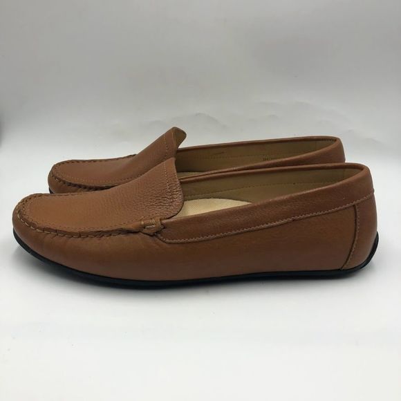 Driver Club USA Men's Brown Leather Slip On Loafers Comfort Shoes Size 11 - Picture 3 of 12